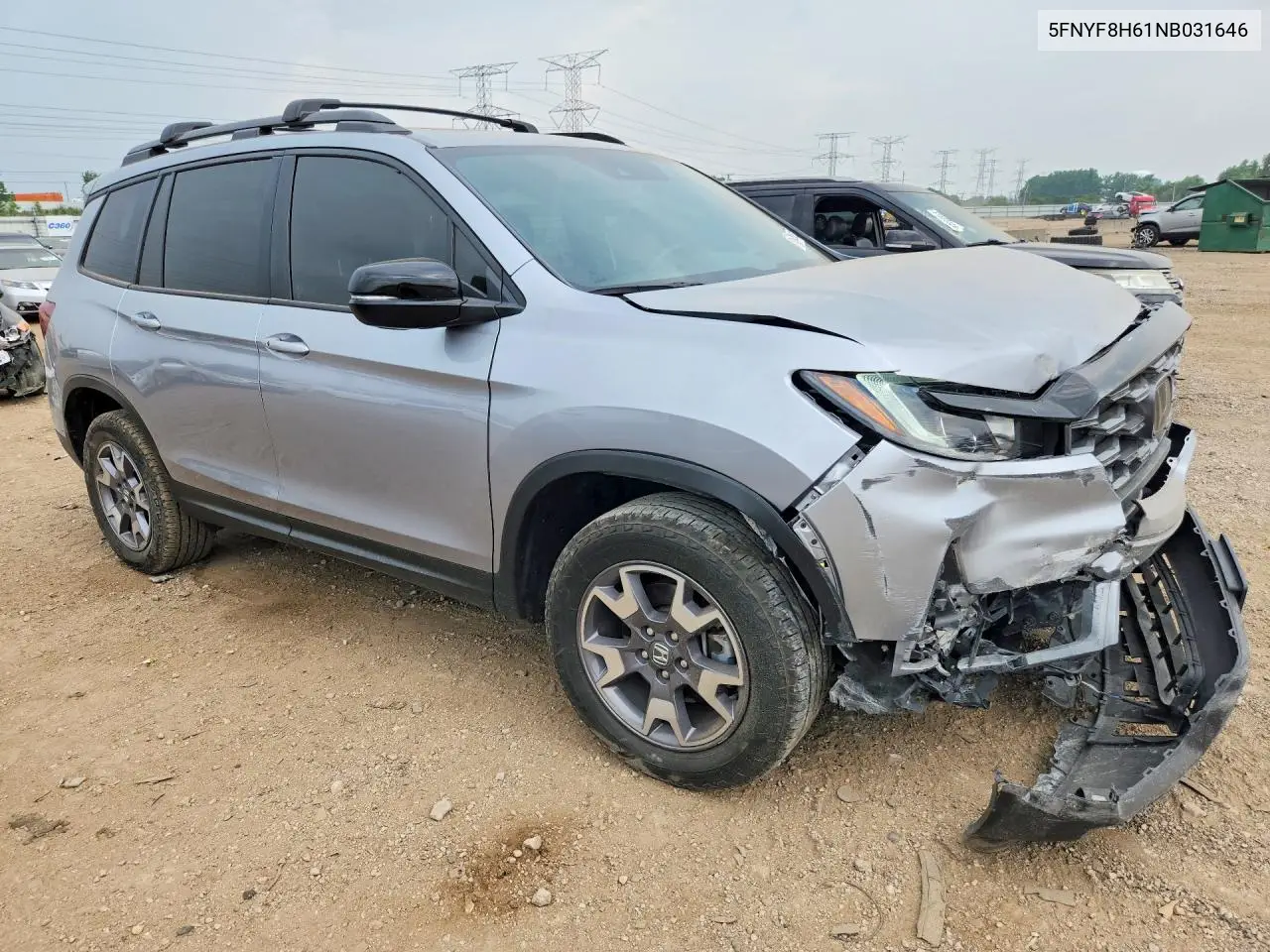 2022 Honda Passport Trail Sport VIN: 5FNYF8H61NB031646 Lot: 61255576