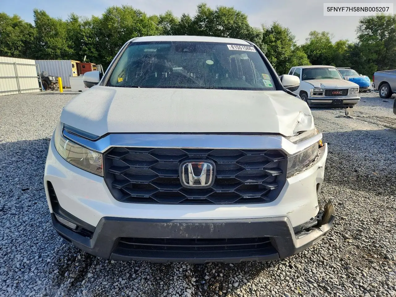 2022 Honda Passport Exl VIN: 5FNYF7H58NB005207 Lot: 61551586
