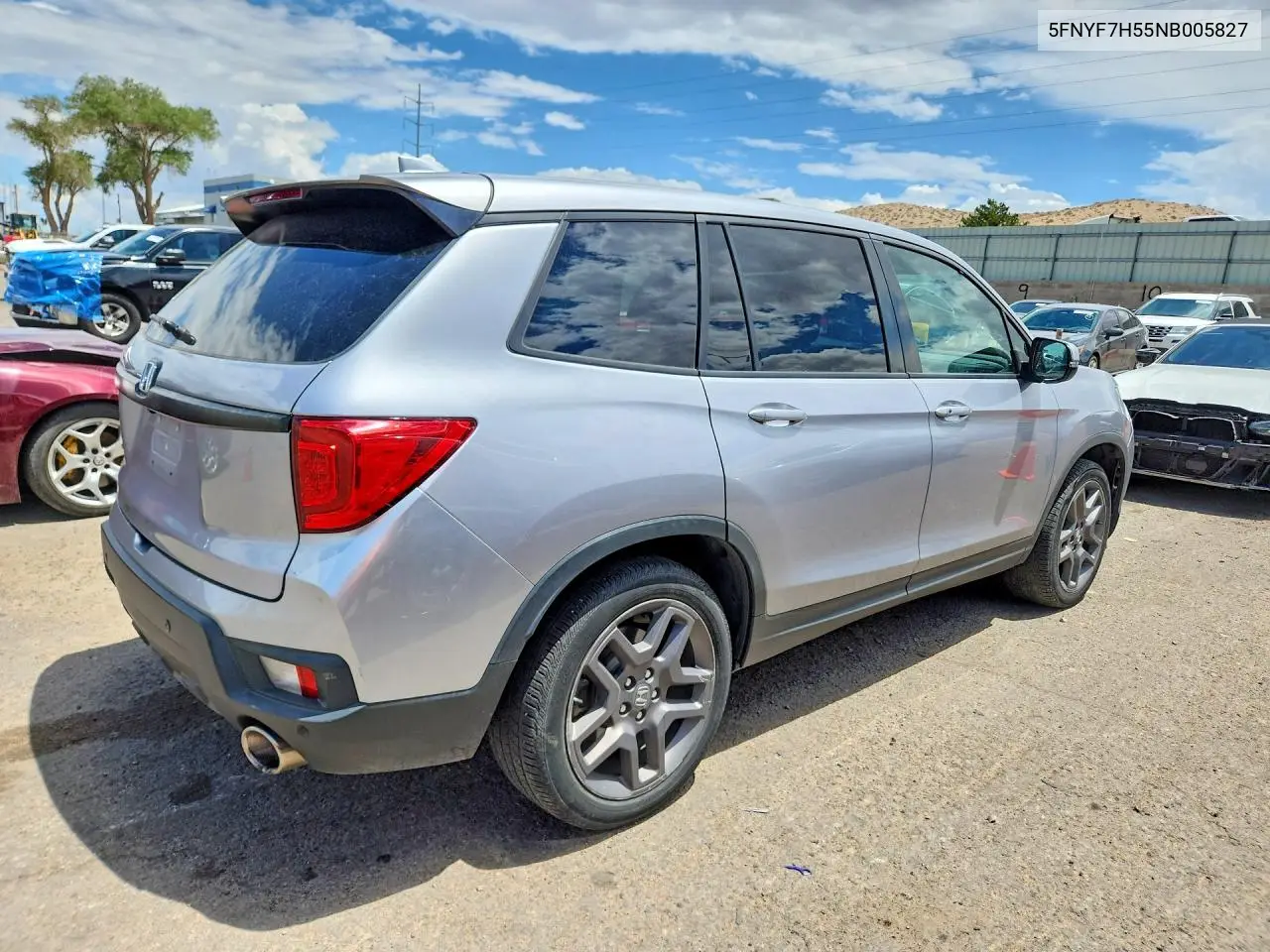 2022 Honda Passport Exl VIN: 5FNYF7H55NB005827 Lot: 61975436