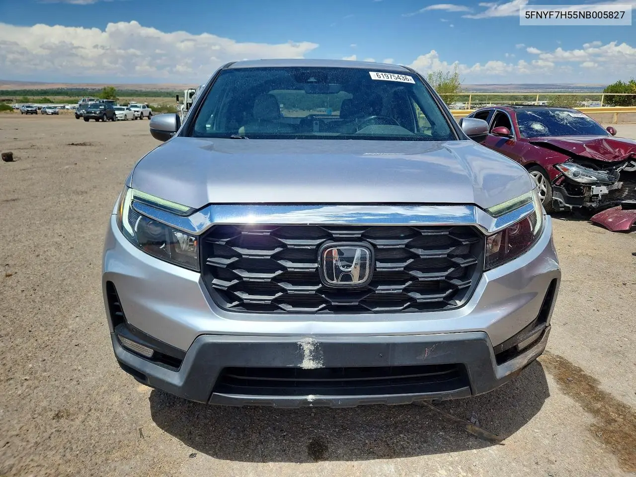 2022 Honda Passport Exl VIN: 5FNYF7H55NB005827 Lot: 61975436
