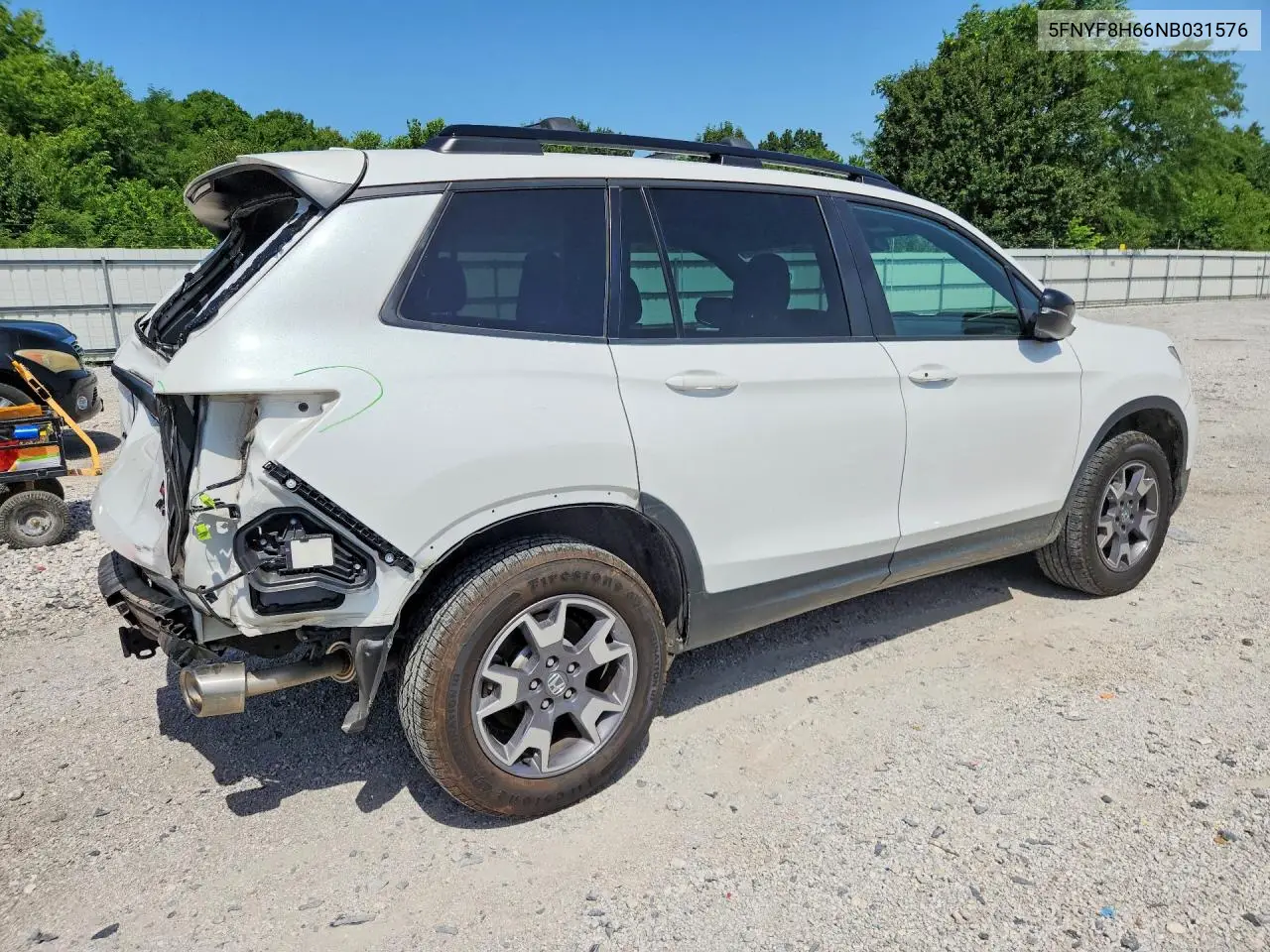 2022 Honda Passport Trail Sport VIN: 5FNYF8H66NB031576 Lot: 97684425