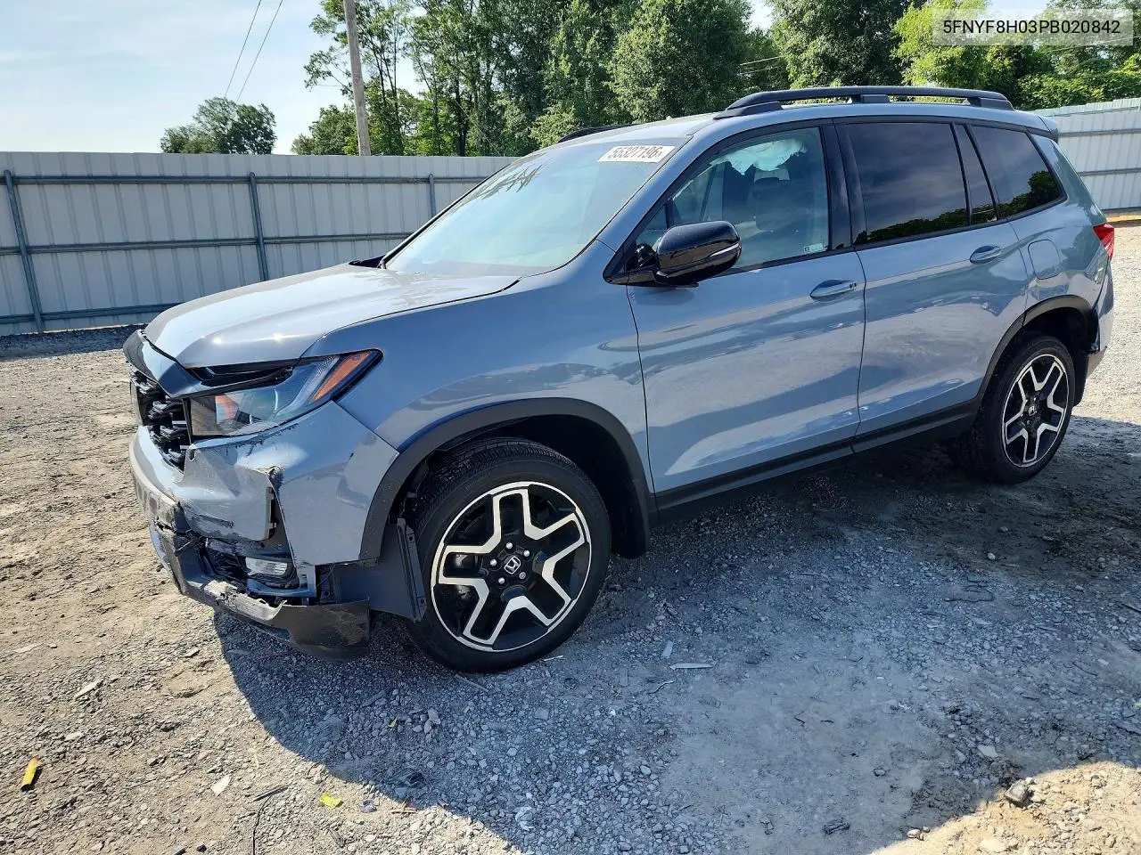 2023 Honda Passport Elite VIN: 5FNYF8H03PB020842 Lot: 55327196
