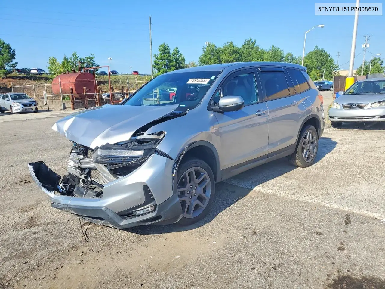 2023 Honda Passport Exl VIN: 5FNYF8H51PB008670 Lot: 61315436