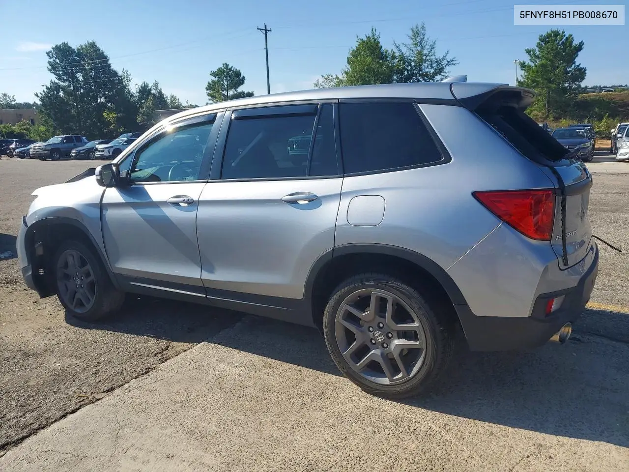 2023 Honda Passport Exl VIN: 5FNYF8H51PB008670 Lot: 61315436