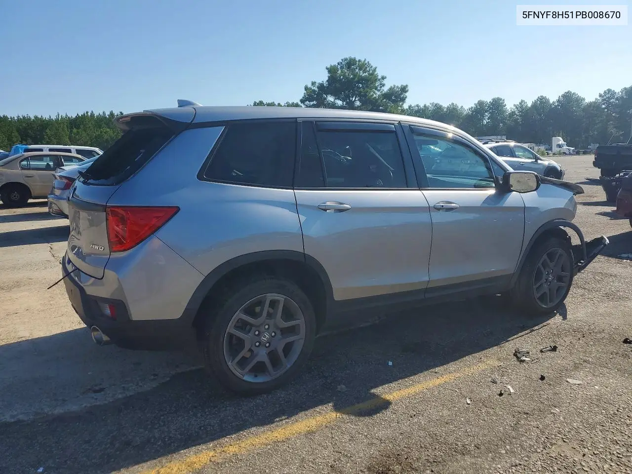 2023 Honda Passport Exl VIN: 5FNYF8H51PB008670 Lot: 61315436