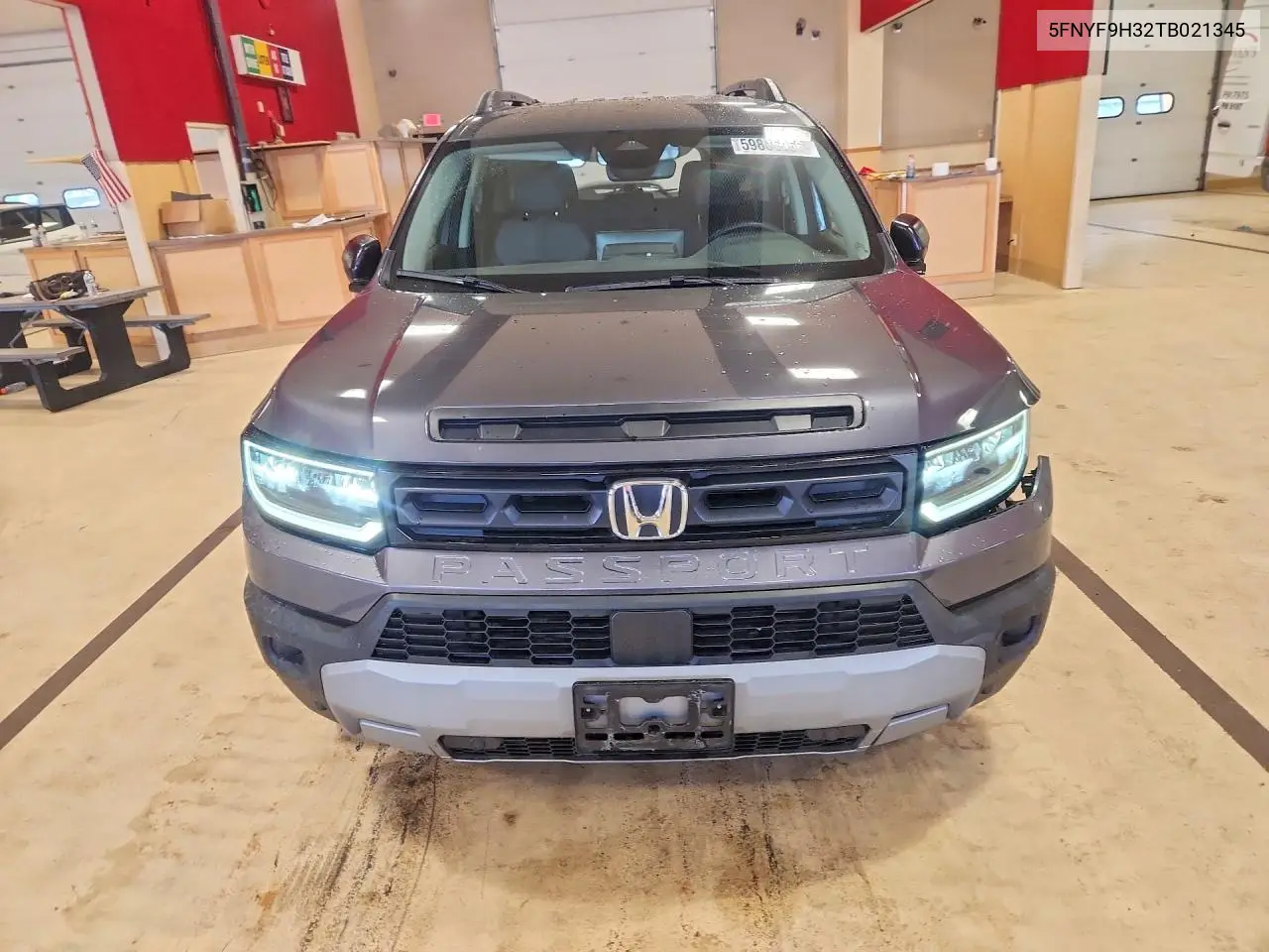 2026 Honda Passport Rtl VIN: 5FNYF9H32TB021345 Lot: 59885956