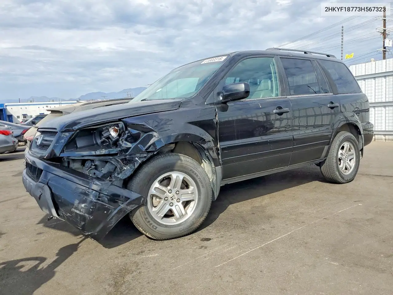 2003 Honda Pilot Exl VIN: 2HKYF18773H567323 Lot: 61800316