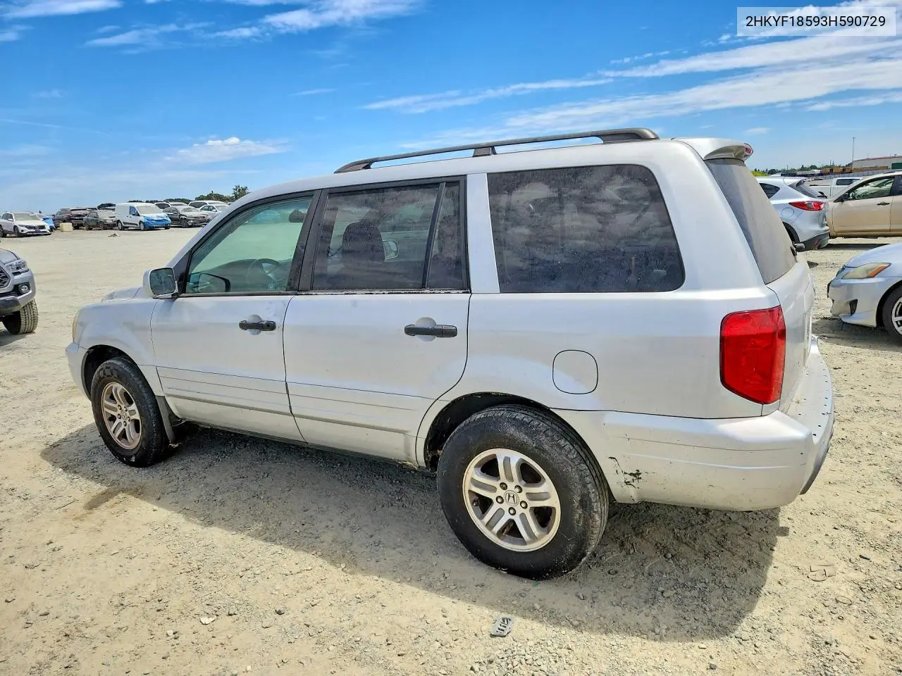 2003 Honda Pilot Exl VIN: 2HKYF18593H590729 Lot: 61890206
