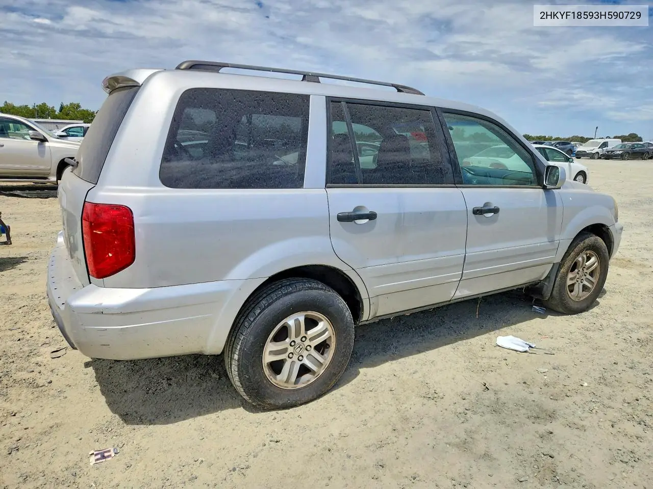 2003 Honda Pilot Exl VIN: 2HKYF18593H590729 Lot: 61890206