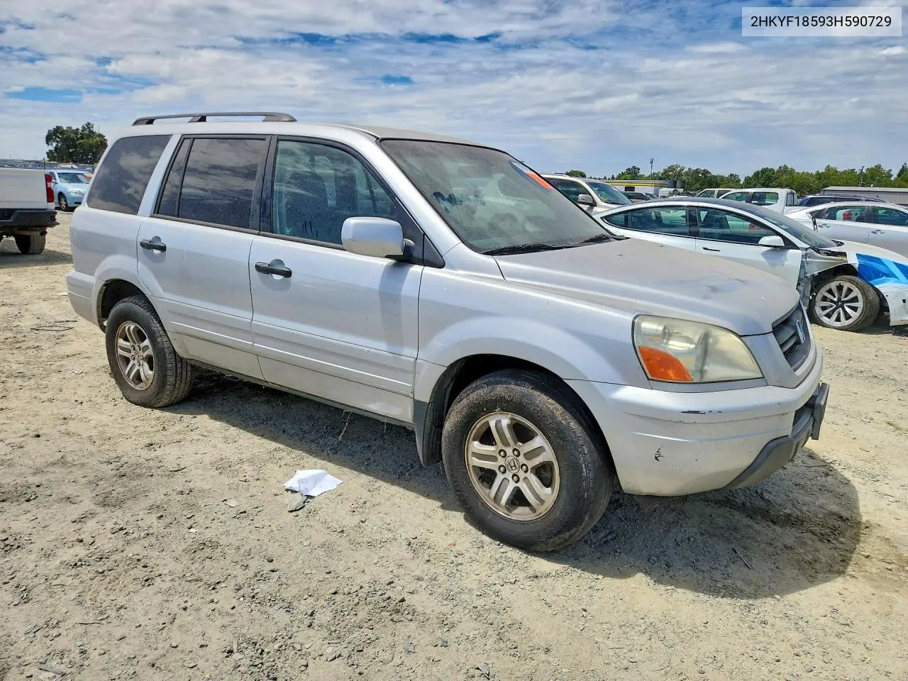 2003 Honda Pilot Exl VIN: 2HKYF18593H590729 Lot: 61890206