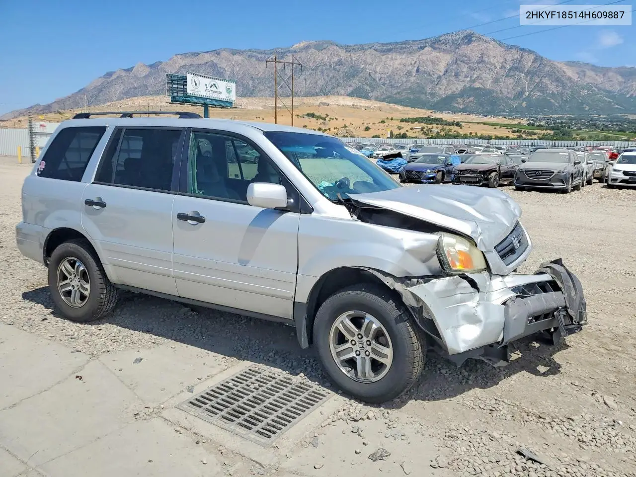 2004 Honda Pilot Exl VIN: 2HKYF18514H609887 Lot: 61859806