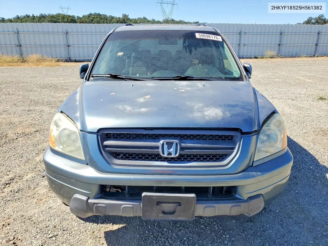 2005 Honda Pilot Exl VIN: 2HKYF18525H561382 Lot: 59698176