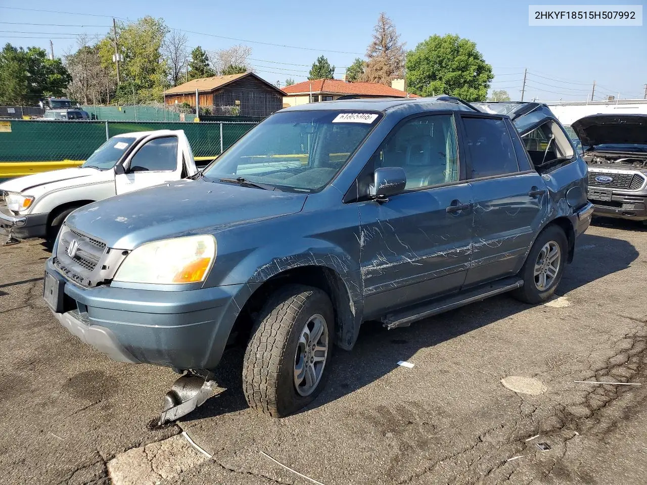 2005 Honda Pilot Exl VIN: 2HKYF18515H507992 Lot: 61805866
