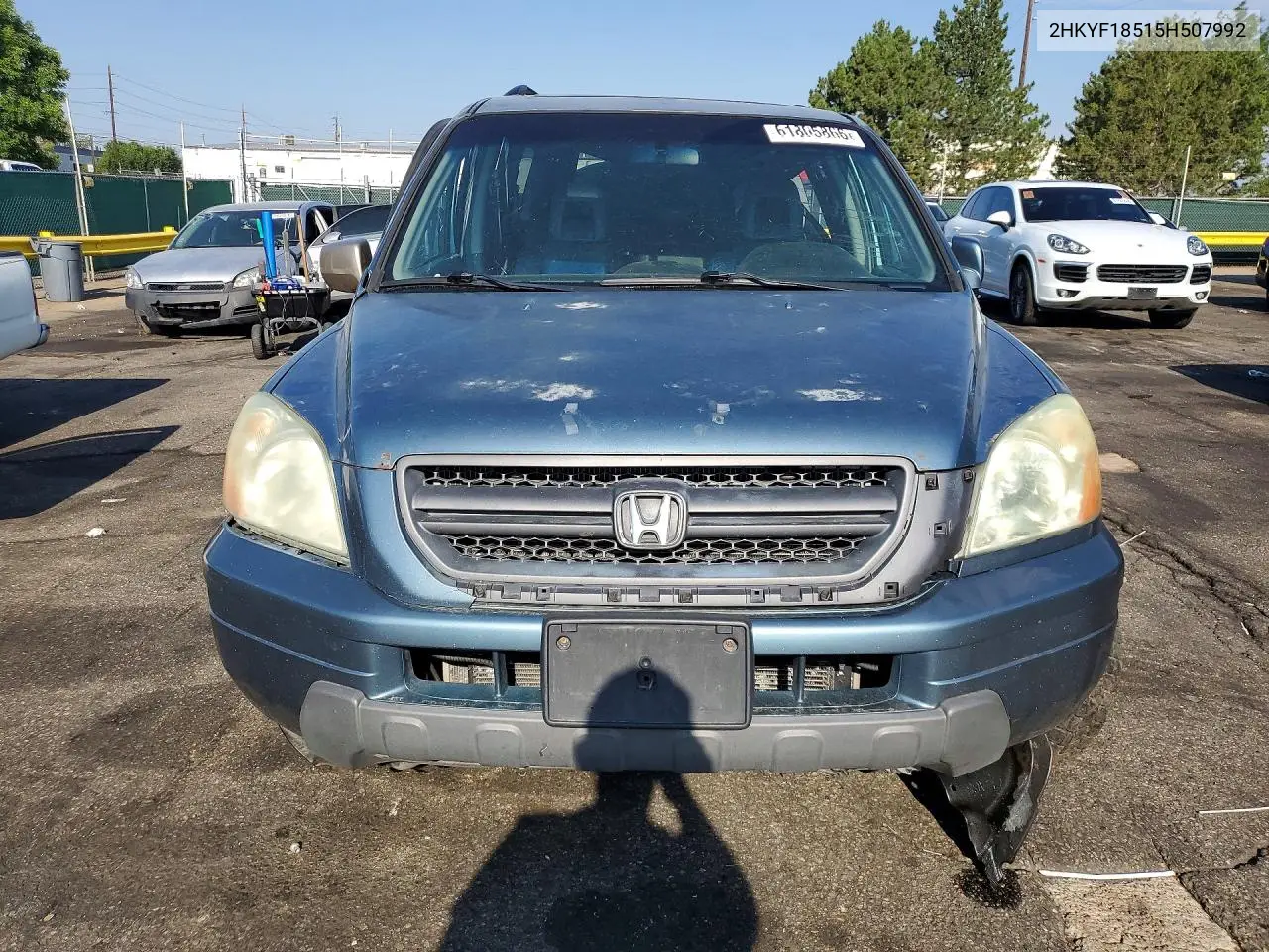 2005 Honda Pilot Exl VIN: 2HKYF18515H507992 Lot: 61805866