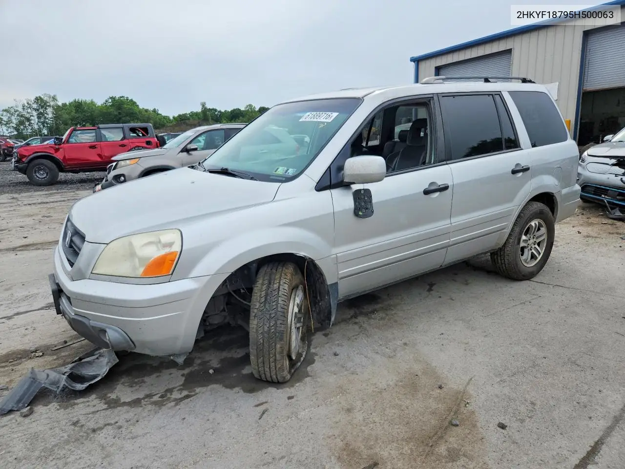 2005 Honda Pilot Exl VIN: 2HKYF18795H500063 Lot: 61889716