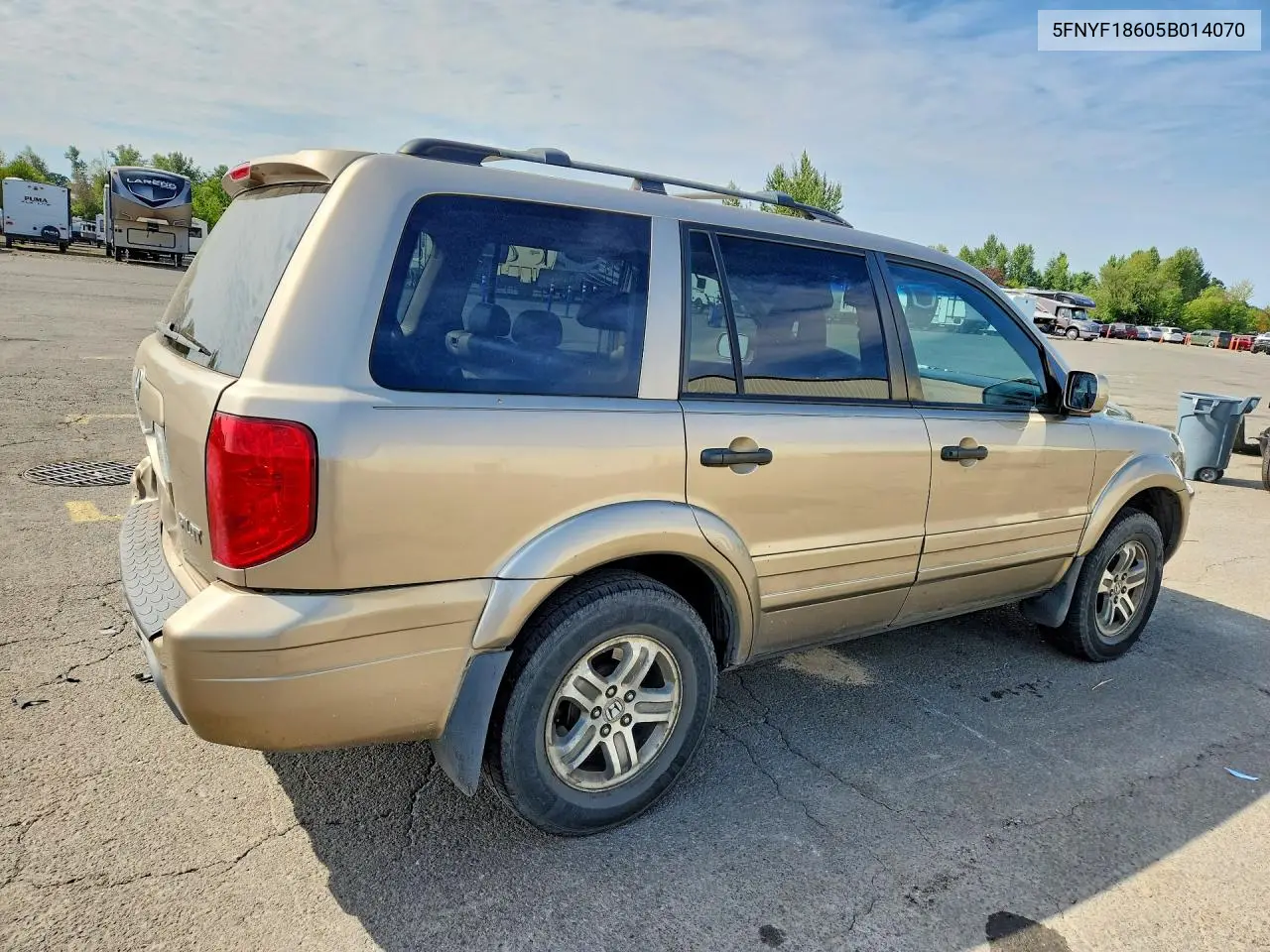 2005 Honda Pilot Exl VIN: 5FNYF18605B014070 Lot: 61950676