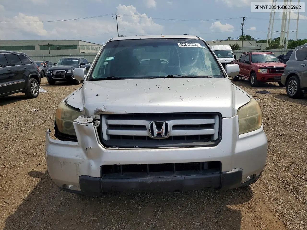 2006 Honda Pilot Ex VIN: 5FNYF28546B025992 Lot: 59812906