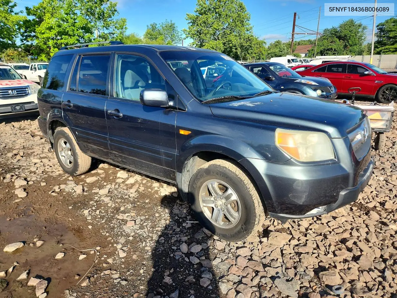 2006 Honda Pilot Ex VIN: 5FNYF18436B006089 Lot: 59822666