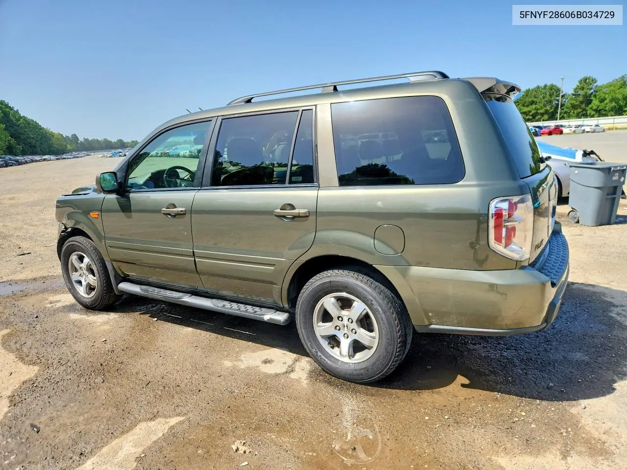 2006 Honda Pilot Ex VIN: 5FNYF28606B034729 Lot: 61549506