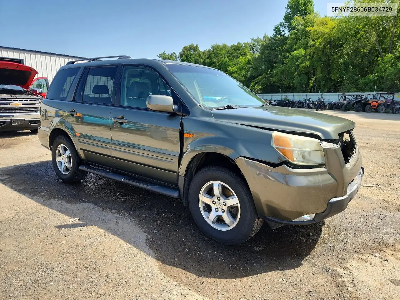 2006 Honda Pilot Ex VIN: 5FNYF28606B034729 Lot: 61549506