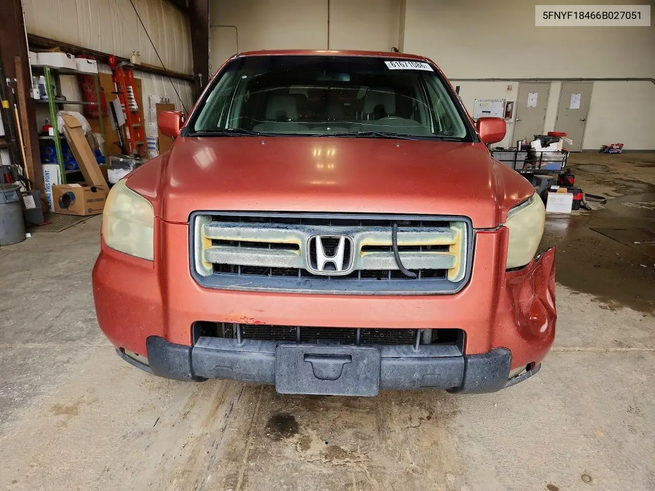 2006 Honda Pilot Ex VIN: 5FNYF18466B027051 Lot: 61671086