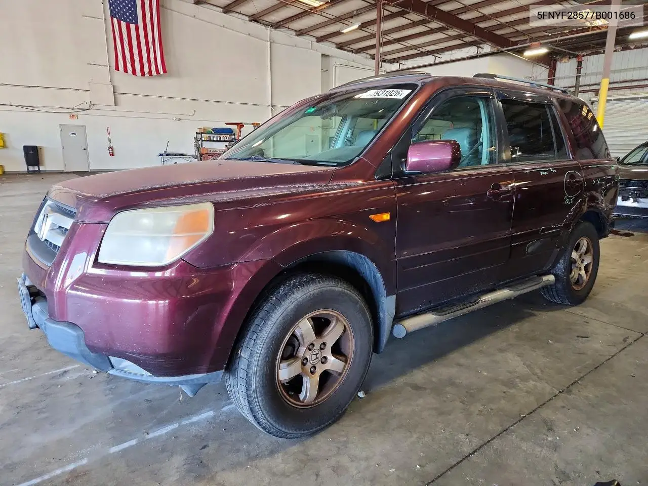2007 Honda Pilot Exl VIN: 5FNYF28577B001686 Lot: 60931026