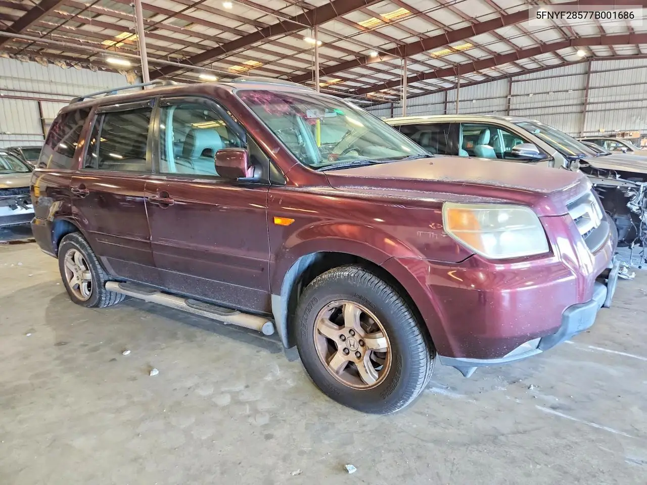 2007 Honda Pilot Exl VIN: 5FNYF28577B001686 Lot: 60931026
