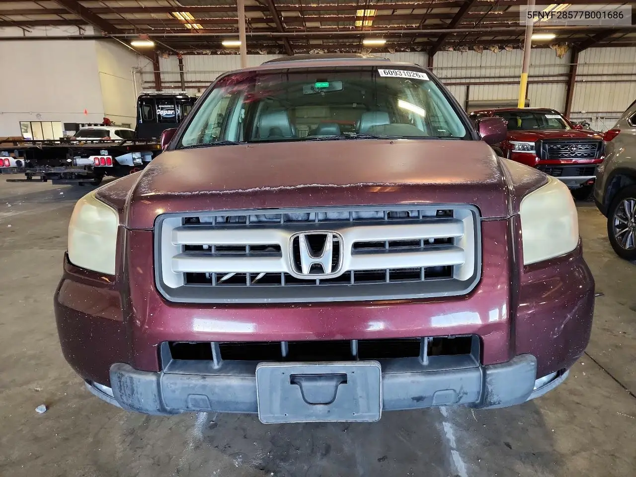 2007 Honda Pilot Exl VIN: 5FNYF28577B001686 Lot: 60931026