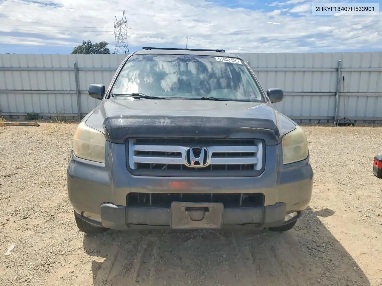 2007 Honda Pilot Ex VIN: 2HKYF18407H533901 Lot: 61903406