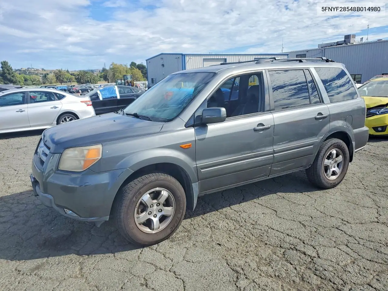 2008 Honda Pilot Ex VIN: 5FNYF28548B014980 Lot: 61762646