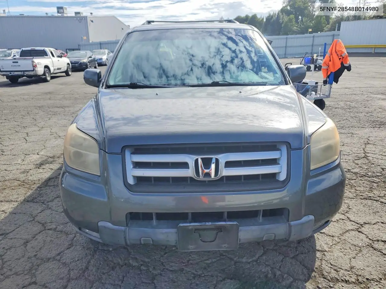 2008 Honda Pilot Ex VIN: 5FNYF28548B014980 Lot: 61762646