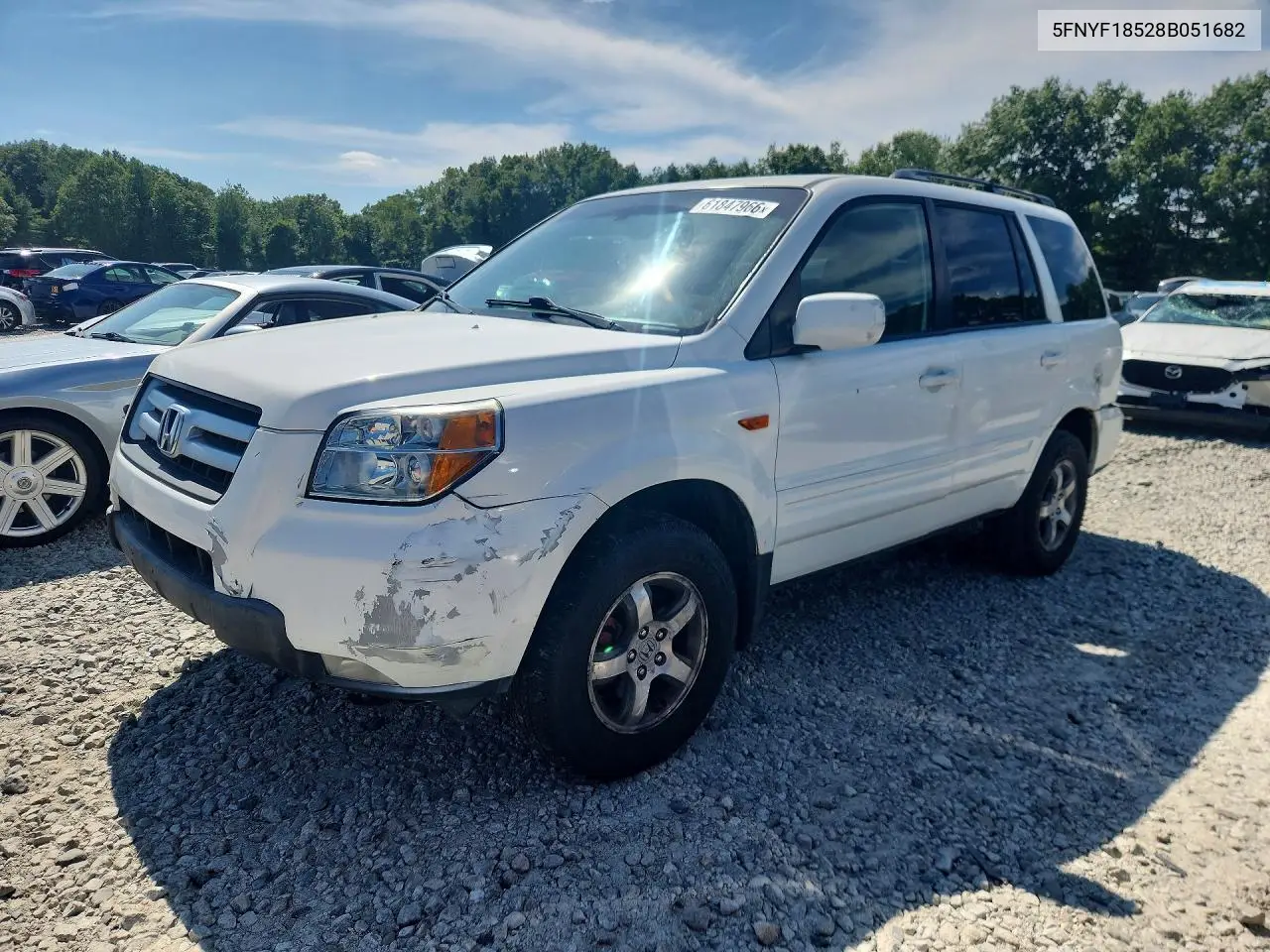 2008 Honda Pilot Exl VIN: 5FNYF18528B051682 Lot: 61847966