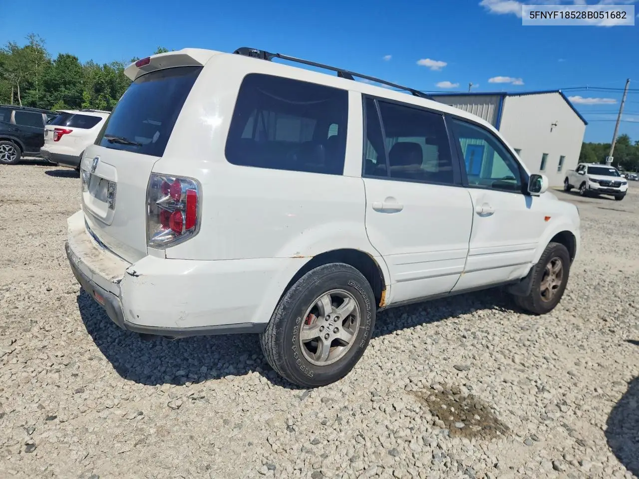 2008 Honda Pilot Exl VIN: 5FNYF18528B051682 Lot: 61847966