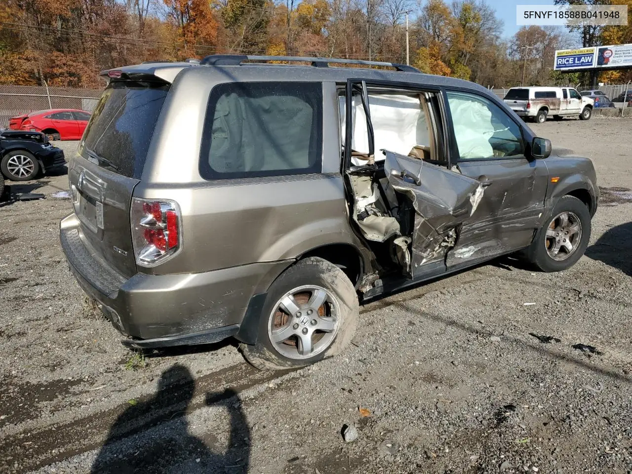 5FNYF18588B041948 2008 Honda Pilot Exl