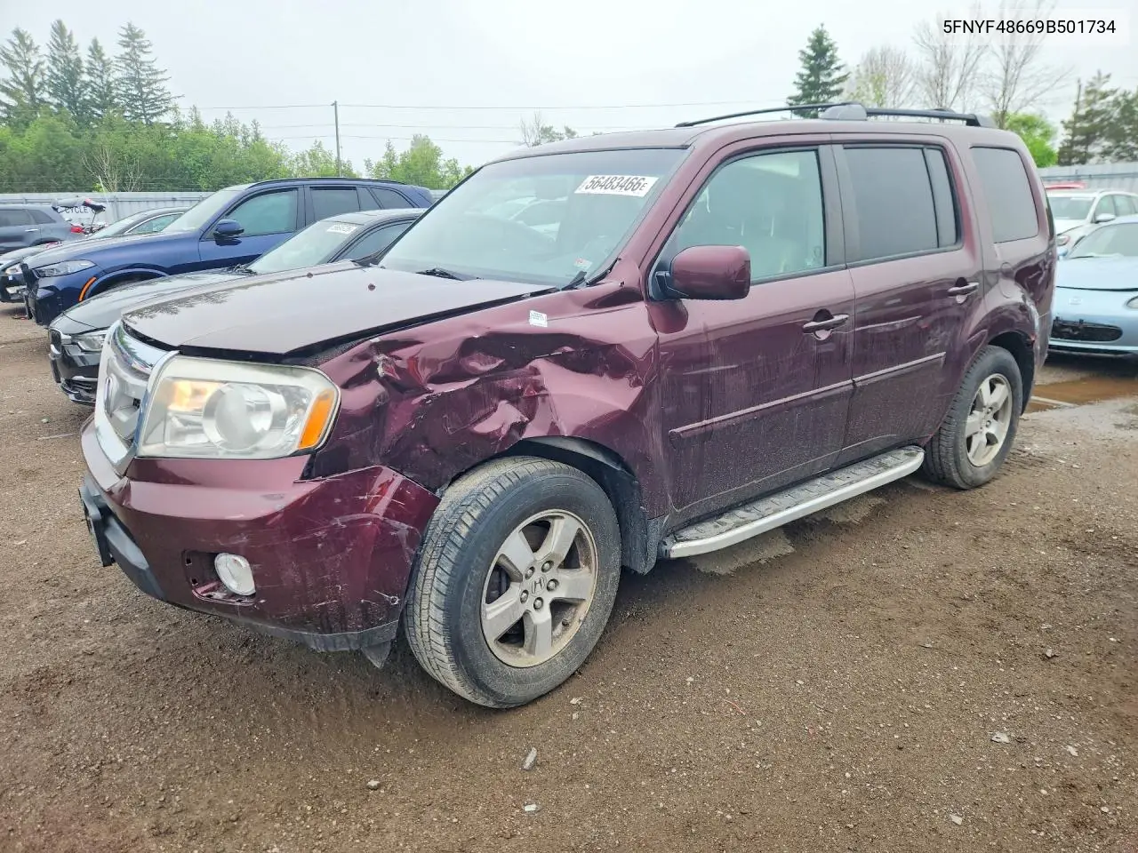 2009 Honda Pilot Exl VIN: 5FNYF48669B501734 Lot: 56483466