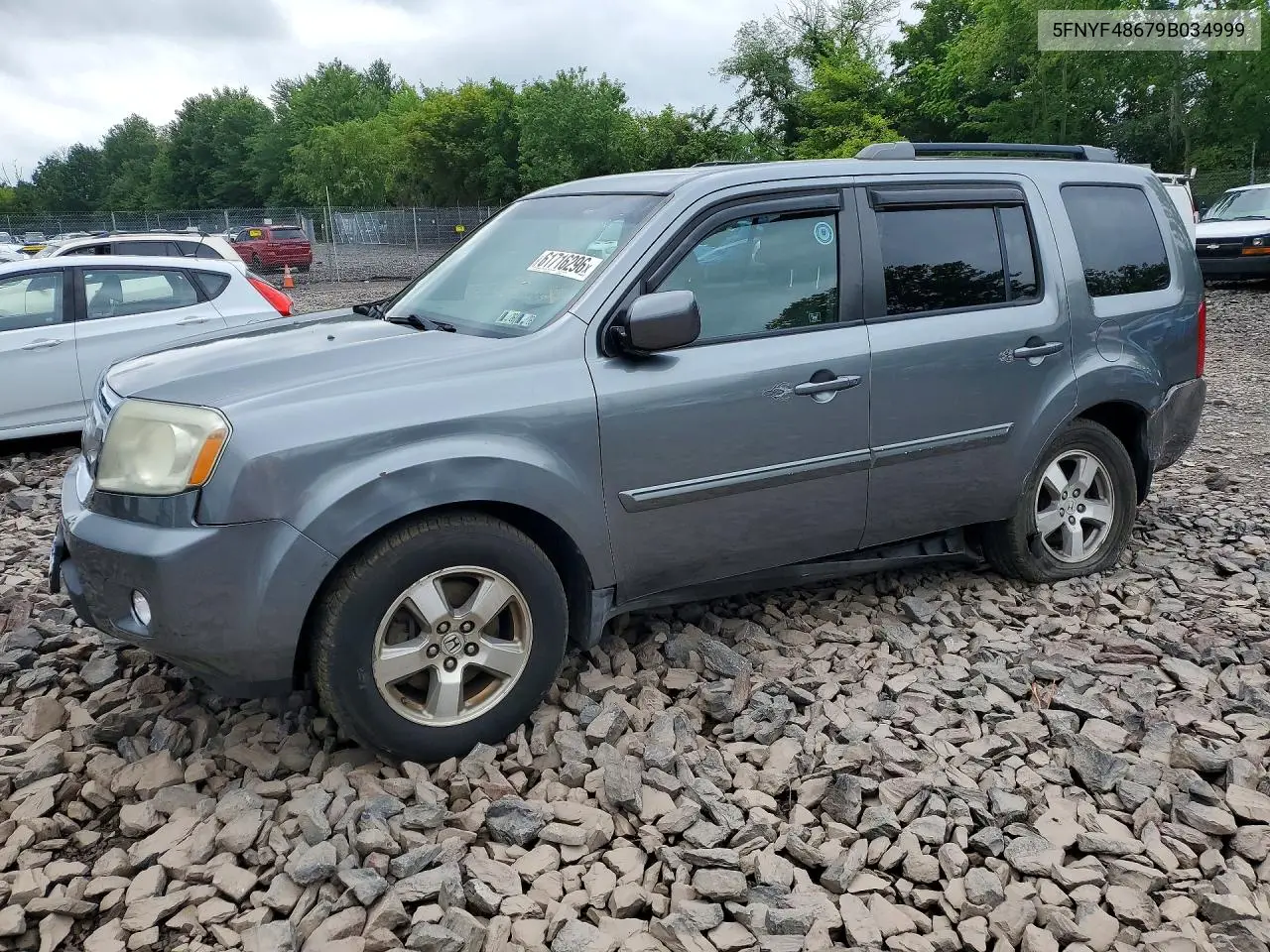 2009 Honda Pilot Exl VIN: 5FNYF48679B034999 Lot: 61716296