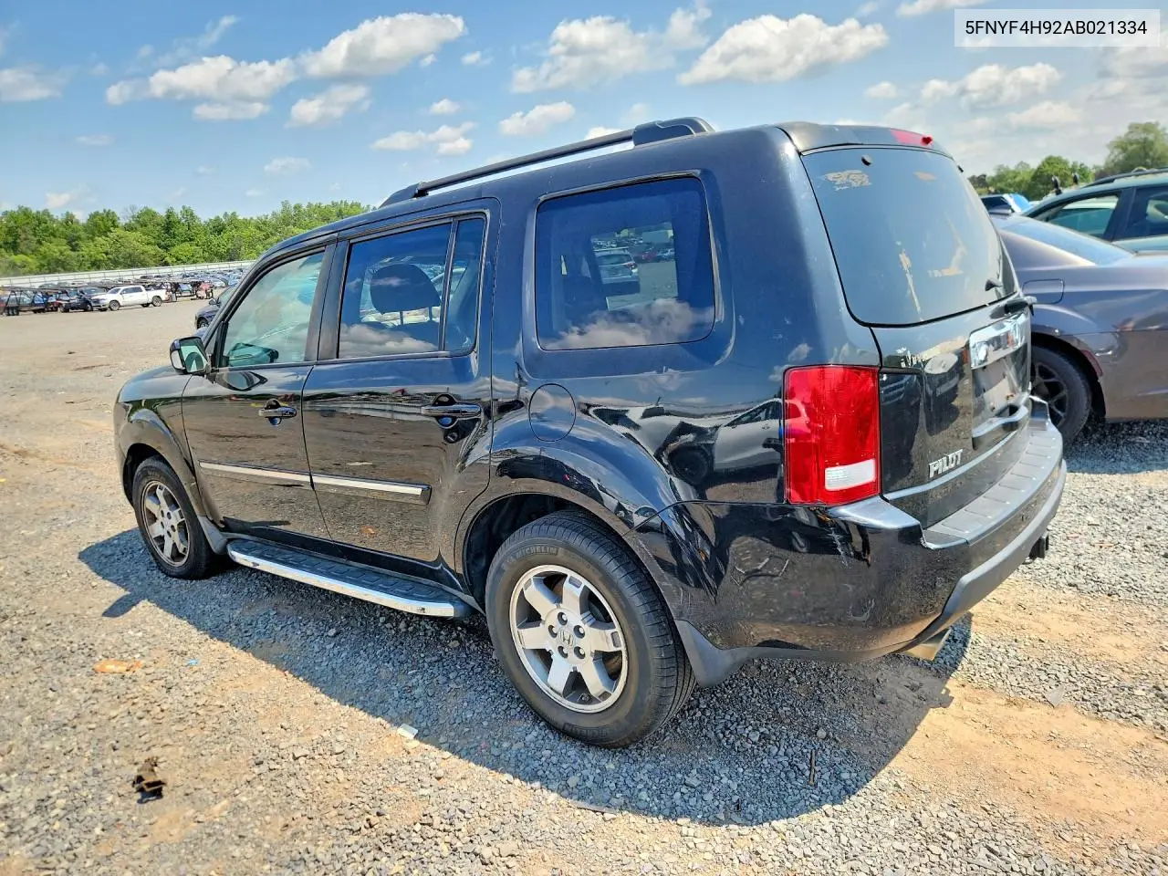 2010 Honda Pilot Touring VIN: 5FNYF4H92AB021334 Lot: 61933796