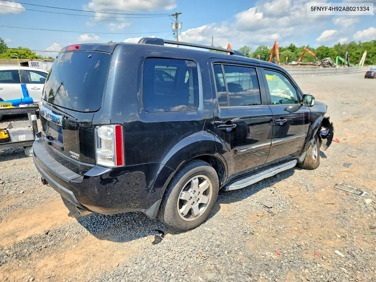 2010 Honda Pilot Touring VIN: 5FNYF4H92AB021334 Lot: 61933796
