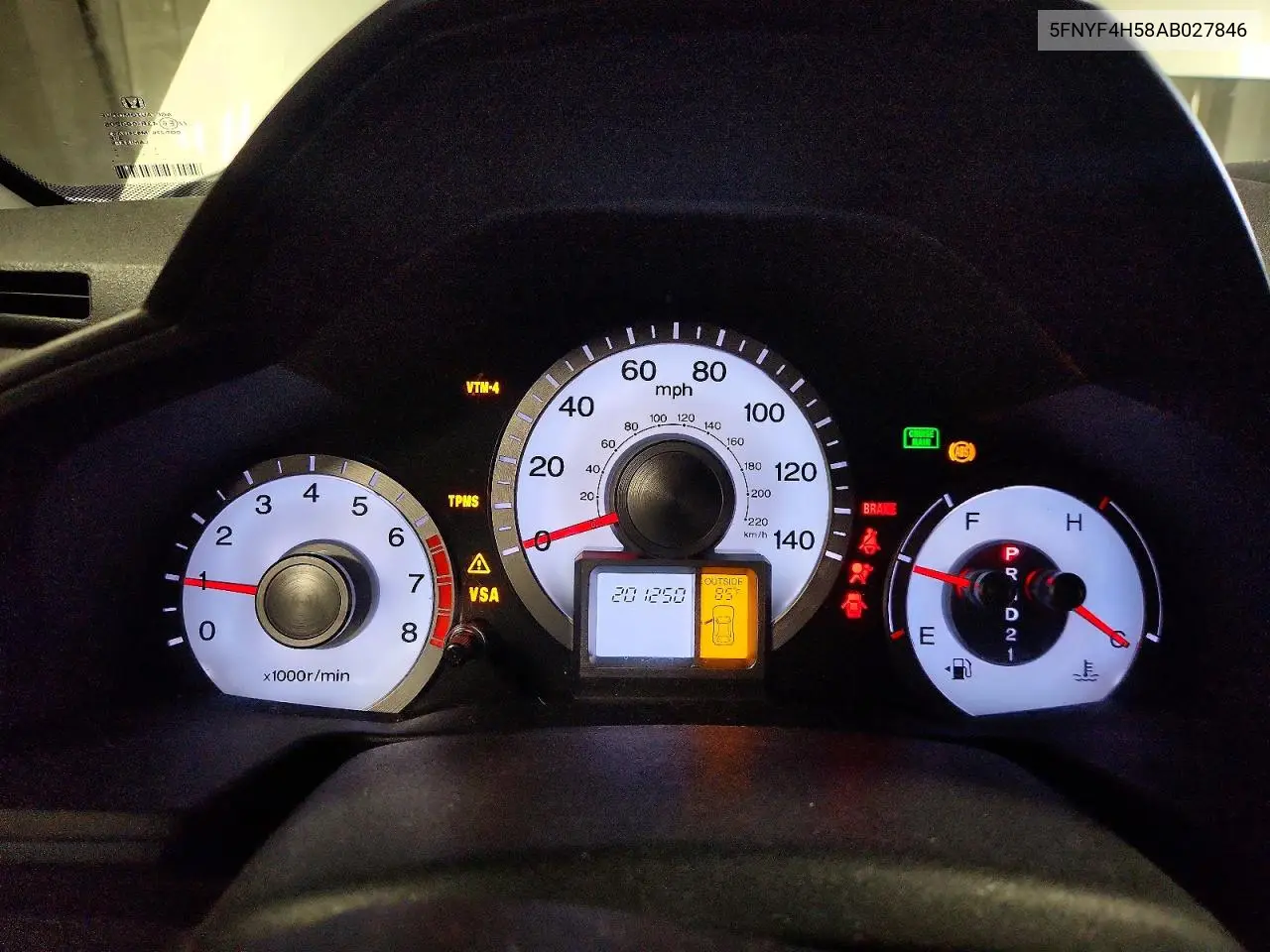 2010 Honda Pilot Exl VIN: 5FNYF4H58AB027846 Lot: 62033056