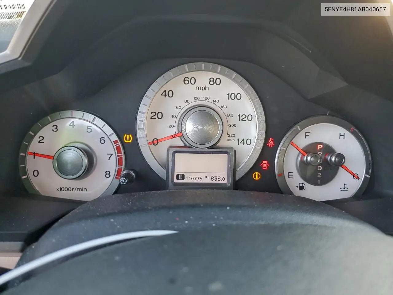 5FNYF4H81AB040657 2010 Honda Pilot Touring