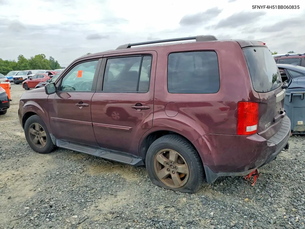 2011 Honda Pilot Exl VIN: 5FNYF4H51BB060835 Lot: 61581696