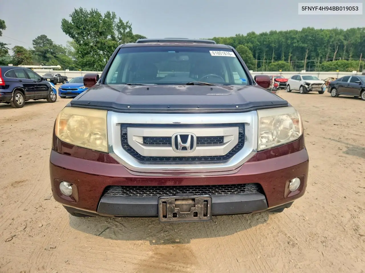 2011 Honda Pilot Touring VIN: 5FNYF4H94BB019053 Lot: 61801816
