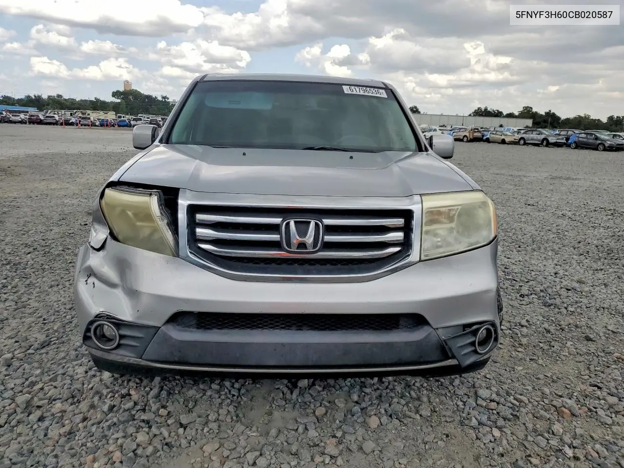 2012 Honda Pilot Exl VIN: 5FNYF3H60CB020587 Lot: 61796536