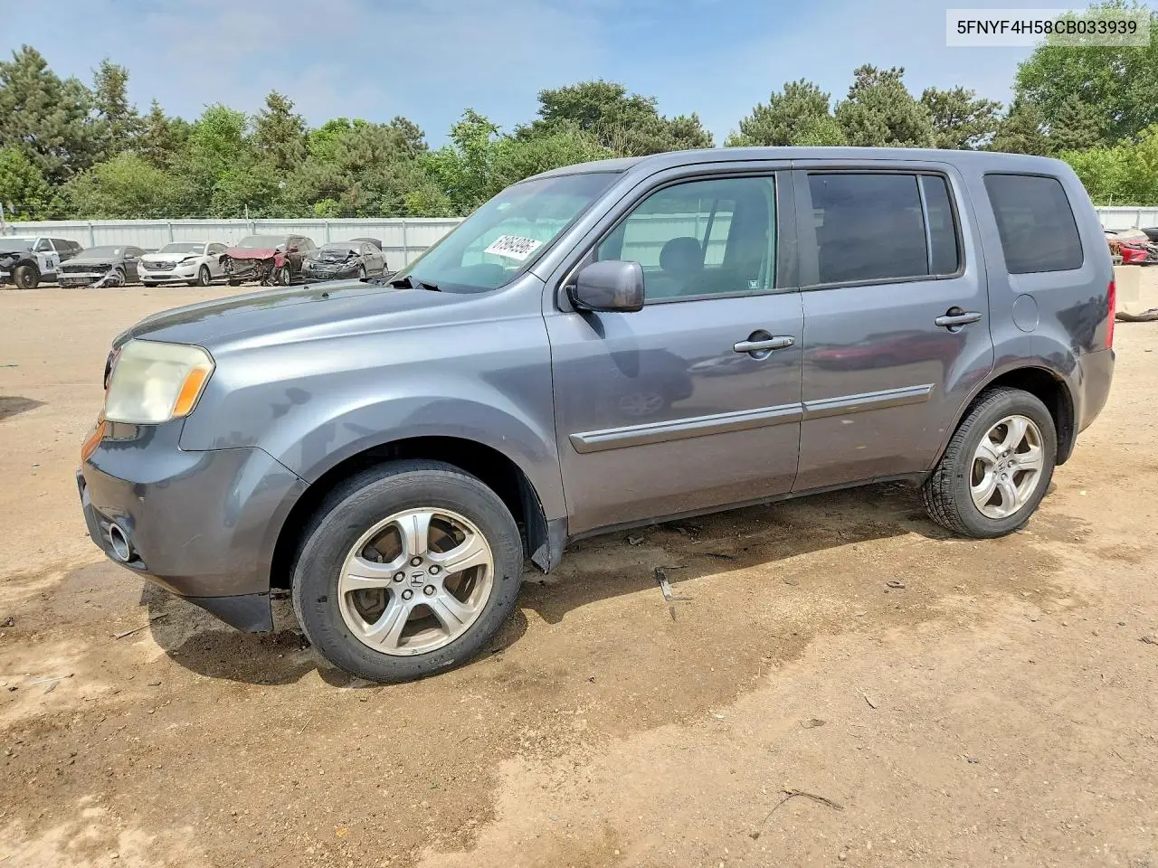 2012 Honda Pilot Exl VIN: 5FNYF4H58CB033939 Lot: 61964996