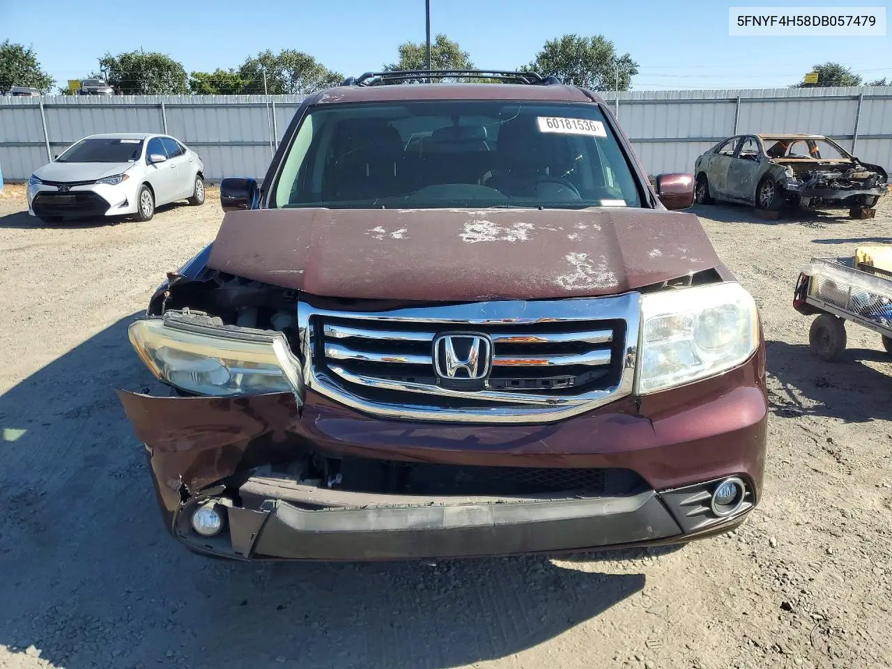 2013 Honda Pilot Exl VIN: 5FNYF4H58DB057479 Lot: 60181536