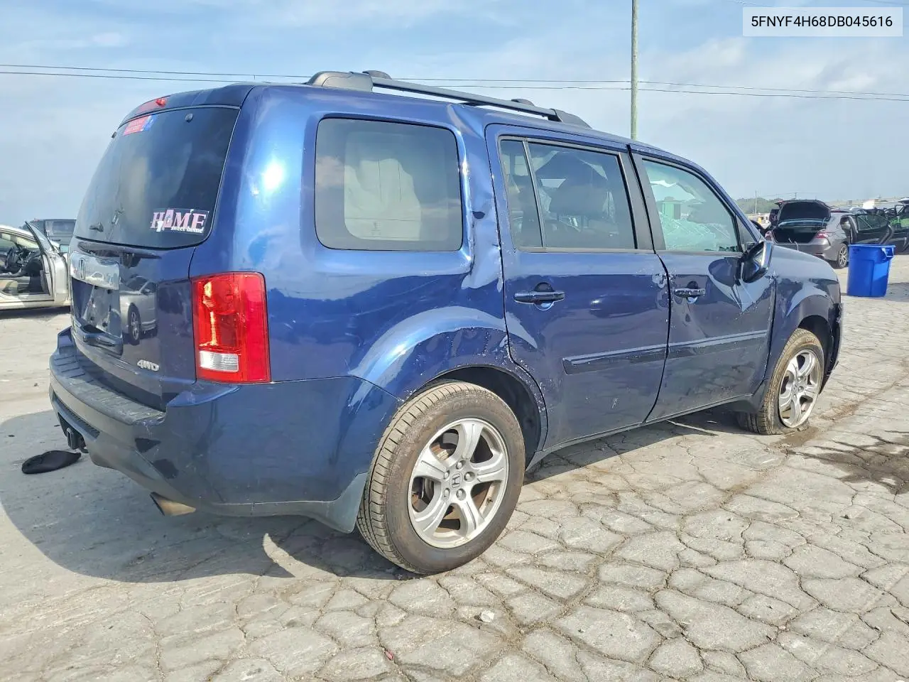 2013 Honda Pilot Exl VIN: 5FNYF4H68DB045616 Lot: 61806396