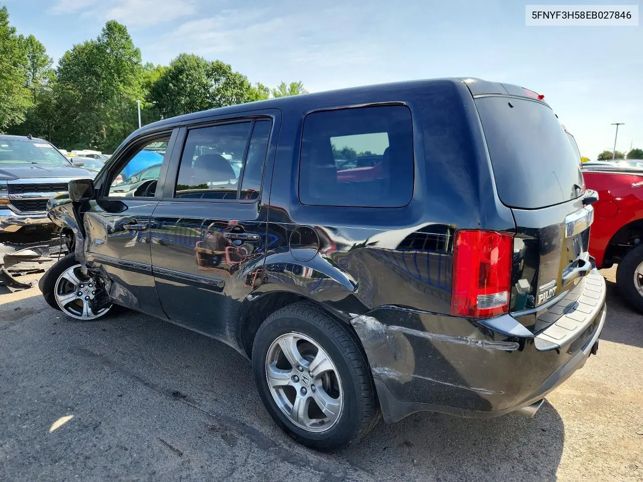 2014 Honda Pilot Exl VIN: 5FNYF3H58EB027846 Lot: 61225556