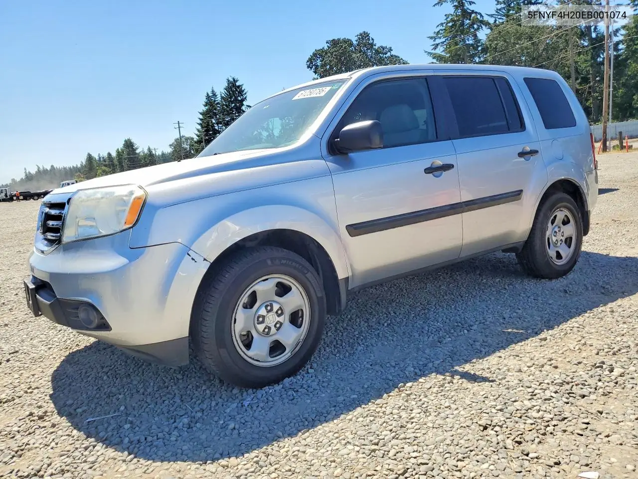 2014 Honda Pilot Lx VIN: 5FNYF4H20EB001074 Lot: 61250786
