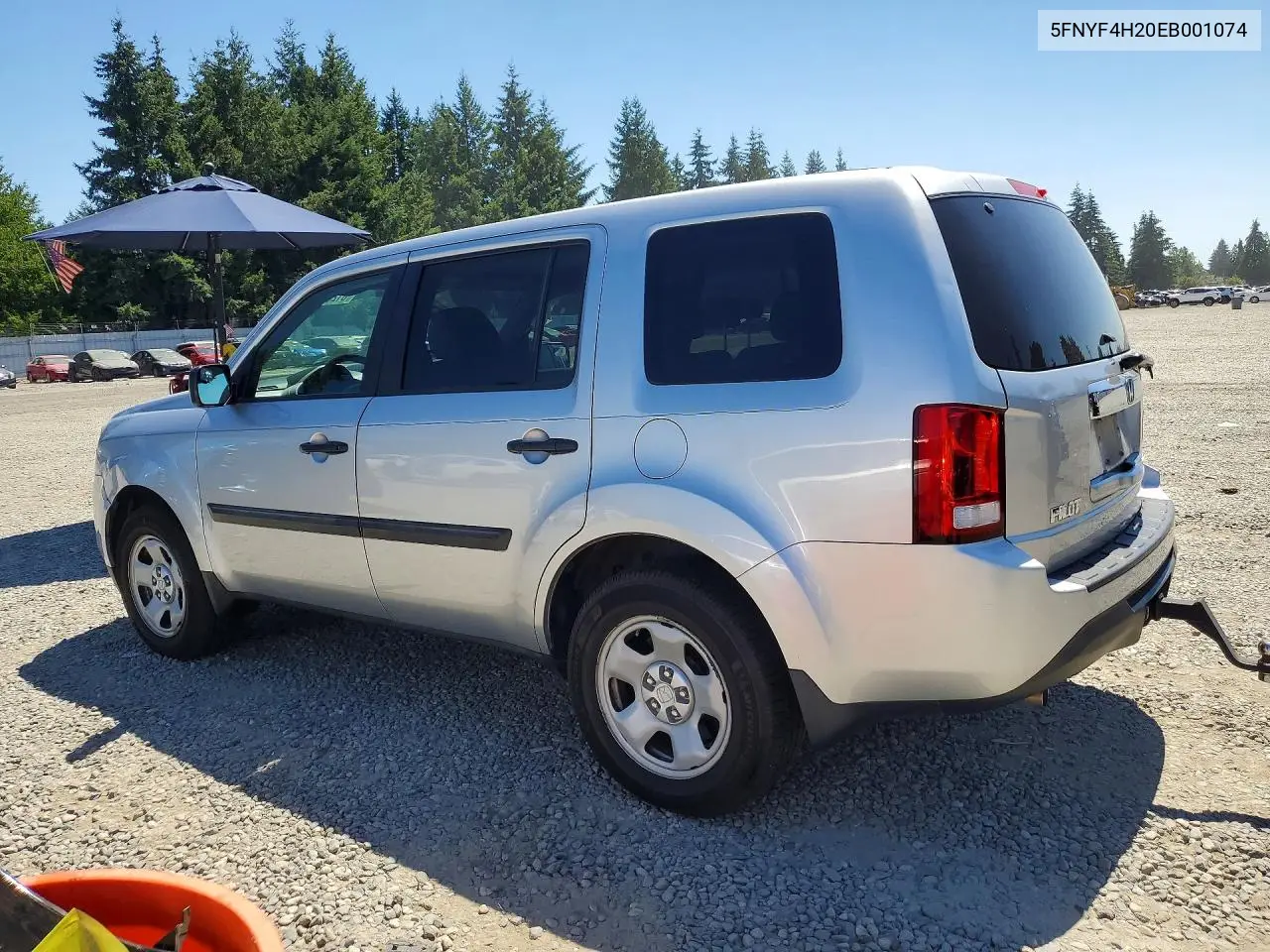 2014 Honda Pilot Lx VIN: 5FNYF4H20EB001074 Lot: 61250786