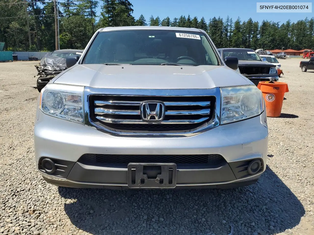 2014 Honda Pilot Lx VIN: 5FNYF4H20EB001074 Lot: 61250786